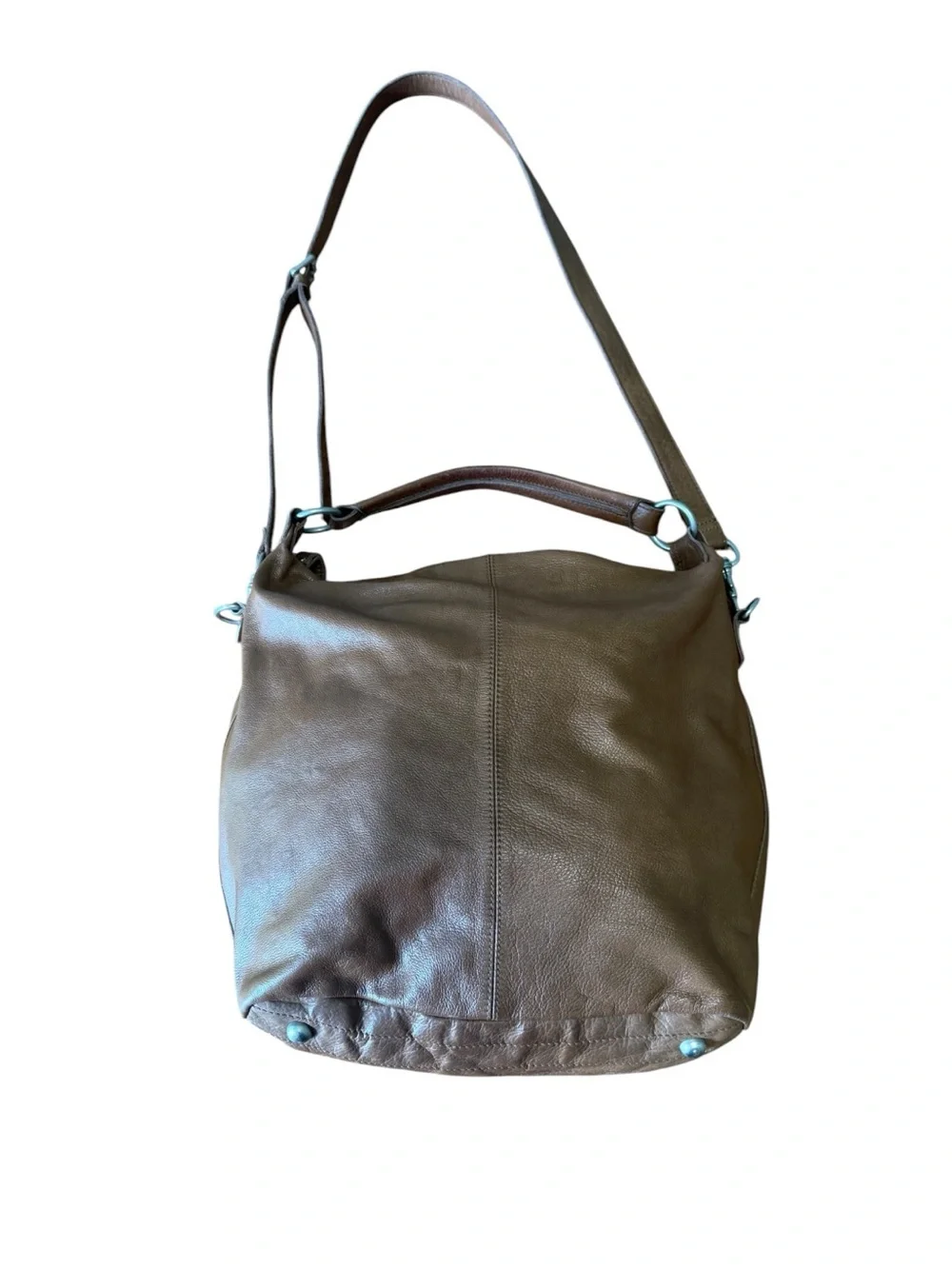 L.K. BERLIN Caramel Brown Leather Front Pockets Shoulder Bag
